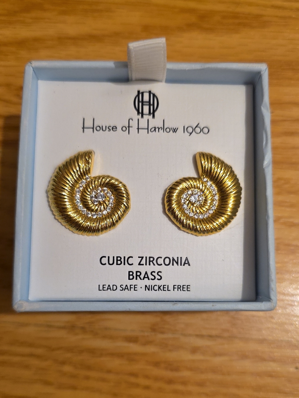 House of Harlow 1960 Gold Spiral Nautilus Shell Earrings